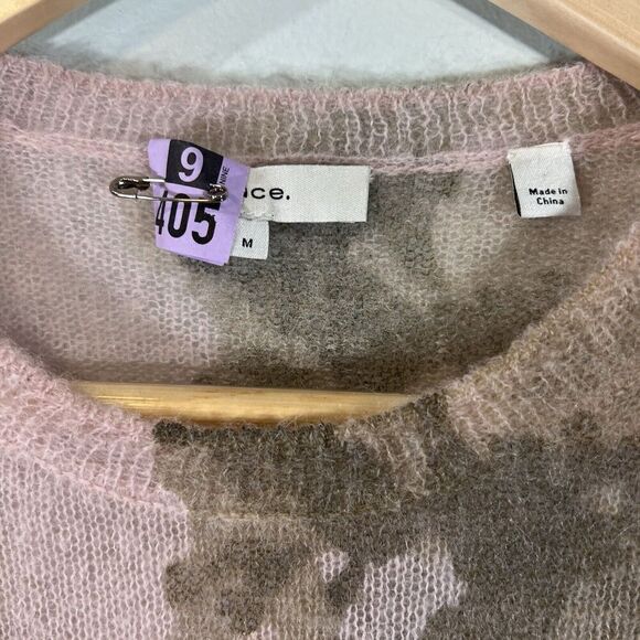 Vince Dahlia Print Alpaca & Mohair Blend Crewneck Sweater Medium Semi Sheer - Picture 6 of 8